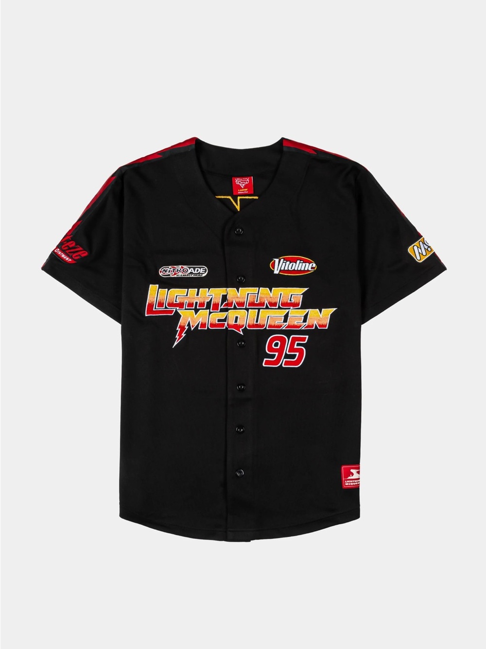 Disney Black Lightning McQueen 95 Jersey with Red and Yellow Accents Shoe Palace